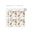 Baumwolle Canvas Hunde Stoff – XOXO Chihuahua Hunde Muster Beige Braun  – 153 g/m² – Meterware