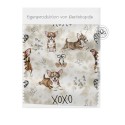 Baumwolle Canvas Hunde Stoff – XOXO Chihuahua Hunde Muster Beige Braun  – 153 g/m² –  160  cm Meterware