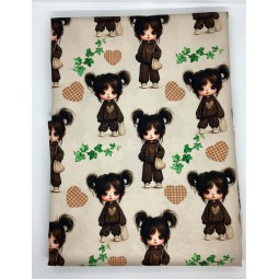 1 m Coupon Oxford Stoff Puppis Kind Mädchen 150 cm – Braun Beige – 210 g/m² – Eigenproduktion