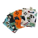 1 m Coupon Oxford Stoff Game Over Video Games Zocker 150 cm – Schwarz – 210 g/m² – Eigenproduktion