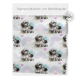 Baumwolle Canvas Stoff Regenbogen Shih-Tzu  153 g/m² Meterware 160 cm Eigenproduktion