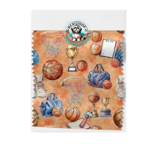 Baumwolle Canvas Basketball Sport Pokale Sneaker Orange Blau 153 g/m² Meterware 160 cm Eigenproduktion