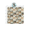 Baumwolle Canvas Collie Sheltie Hundeköpfe Beige Mint Blau 153 g/m² Meterware 160 cm Eigenproduktion