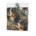 Baumwolle Canvas Berner Sennenhund Blumen Petrol Orange 153 g/m² Meterware 160 cm Eigenproduktion