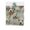 Baumwolle Canvas Hunde Dalmatiner Welpen Schleifen Mint Beige153 g/m² Meterware 160 cm Eigenproduktion