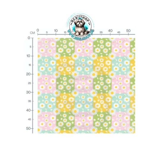 Baumwolle Canvas Blumen Gänseblümchen Pastell Rosa Mint Grün Gelb 153 g/m² Meterware 160 cm Eigenproduktion