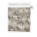 Baumwolle Canvas Stoff Wolf Boho Winter Beige  Weiß 153 g/m² Meterware 160 cm Eigenproduktion Kinderstoff