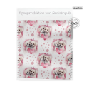 Baumwolle Canvas Stoff Malteser Hund Rosa Herzen – 153 g/m² – Meterware 160 cm- Eigenproduktion