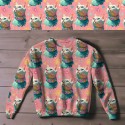 1m Coupon Baumwolle Canvas Katze Pink Türkis Glitzer Stoff 153 g/m² Meterware 160 cm Eigenproduktion