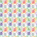 1m Coupon Baumwolle Canvas Katze Regenbogen Pink Mint Stoff 153 g/m² Meterware 160 cm Eigenproduktion
