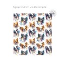 1m Coupon  Baumwolle Canvas Hunde Papillon Aquarell Bunt  Stoff 153 g/m² Meterware 160 cm Eigenproduktion Kinderstoff