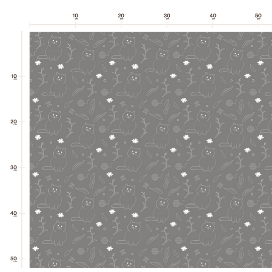 1m Coupon Baumwolle Canvas Katzen Grau Weiß Lineart Stoff 153 g/m² Meterware 160 cm Eigenproduktion