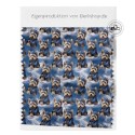 1m Coupon  Baumwolle Canvas Yorkshire Terrier Winter Schnee Blau  153 g/m² Meterware 160 cm Eigenproduktion Kinder