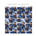 1m Coupon  Baumwolle Canvas Yorkshire Terrier Winter Schnee Blau  153 g/m² Meterware 160 cm Eigenproduktion Kinder