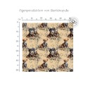 Baumwolle Canvas Hunde Stoff –Chihuahua Rüde Leomantel Herzen Beige Braun  – 153 g/m² –  160  cm Meterware