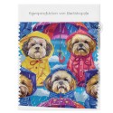 Pre-Order Hunde mit Regenschirm Bunt Blau – Stoffdesign von Berlishop mit Stoffauswahl – Hunde Kinderstoff
