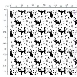 1m Coupon Baumwolle Canvas Katzen Schwarz Weiß Pfoten Stoff 153 g/m² Meterware 160 cm Eigenproduktion