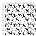 1m Coupon Baumwolle Canvas Katzen Schwarz Weiß Pfoten Stoff 153 g/m² Meterware 160 cm Eigenproduktion
