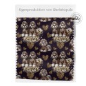 French Terry Sommersweat  Hunde Stoff –Shih Tzu Leoprint  Herzen Schwarz/Braun –240 g/m –145cm Meterware
