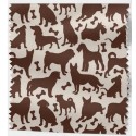1m Coupon  Baumwolle Canvas Hunde Silhouetten Braun Beige Stoff 153 g/m² Meterware 160 cm Eigenproduktion Kinder