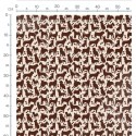 1m Coupon  Baumwolle Canvas Hunde Silhouetten Braun Beige Stoff 153 g/m² Meterware 160 cm Eigenproduktion Kinder