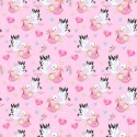 1m Coupon Baumwolle Canvas Storch Baby Rosa Herzen Stoff 153 g/m² Meterware 160 cm Eigenproduktion