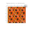 1m Coupon  Baumwolle Canvas Gamer Level Up Orange Stoff 153 g/m² Meterware 160 cm Eigenproduktion Kinder
