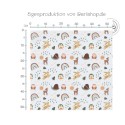 1m Coupon  Baumwolle Canvas Waldtiere Regenbogen Hellgrau Stoff 153 g/m² Meterware 160 cm Eigenproduktion Kinder