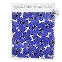 1m Coupon  Baumwolle Canvas Hund Pfoten Knochen Blau Stoff 153 g/m² Meterware 160 cm Eigenproduktion Kinder