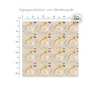 1m Coupon  Baumwolle Canvas Fuchs Schafe Regenbogen Beige Stoff 153 g/m² Meterware 160 cm Eigenproduktion Kinder