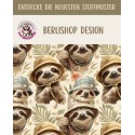 Pre-Order Faultier Safari Stoff Beige Grün – Stoffdesign von Berlishop - 10 Stoffe zu Auswahl – Meterware