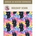 Pre-Order Schwarzes Einhorn Regenbogen Stoff Bunt – Stoffdesign von Berlishop- 10 Stoffe zu Auswahl – Meterware