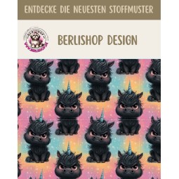 Pre-Order Schwarzes Einhorn  Stoff Regenbogen Bunt – Stoffdesign von Berlishop – 10 Stoffe zur Auswahl – Meterware