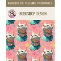 Pre-Order Glitzer Katzen Pop Art Stoff  Pink Türkis Bunt – Stoffdesign von Berlishop – 10 Stoffe zur Auswahl – Meterware