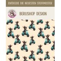 Pre-Order Chihuahua Hunde Stoff auf Roller Beige Petrol – Stoffdesign von Berlishop – 10 Stoffe zur Auswahl – Meterware