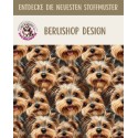 Pre - Order Yorkshire Terrier Hunde Stoff Beige/Braun - Stoffdesign von Berlishop - 10 Stoffe zu Auswahl – Meterware