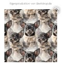 1m Coupon  Baumwolle Canvas Chihuahua Winter Schal Schnee Stoff 153 g/m² Meterware 160 cm Eigenproduktion Kinder