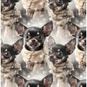 1m Coupon  Baumwolle Canvas Chihuahua Winter Schal Schnee Stoff 153 g/m² Meterware 160 cm Eigenproduktion Kinder