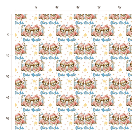 1m Coupon  Baumwolle Canvas Yorkshire Terrier Welpen Gute Nacht Sterne Stoff 153 g/m² Meterware 160 cm Eigenproduktion Kinde
