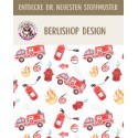 1m Coupon  Baumwolle Canvas Feuerwehr Feuerwehrauto Weiß Stoff  153 g/m² Meterware 160 cm Eigenproduktion Kinder
