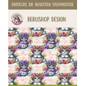 1m Coupon  Baumwolle Canvas Katzen Tasse Blumen Herzen Stoff 153 g/m² Meterware 160 cm Eigenproduktion Kinder