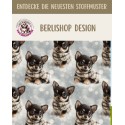 1m Coupon  Baumwolle Canvas Chihuahua Welpe Winter Schnee Schal Stoff 153 g/m² Meterware 160 cm Eigenproduktion Kinder