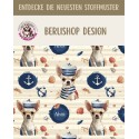 1m Coupon  Baumwolle Canvas Chihuahua Maritim Ahói Anker Muscheln Stoff 153 g/m² Meterware 160 cm Eigenproduktion Kinder