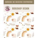 1m Coupon  Baumwolle Canvas Fuchs Schafe Regenbogen Weiß Stoff 153 g/m² Meterware 160 cm Eigenproduktion Kinder