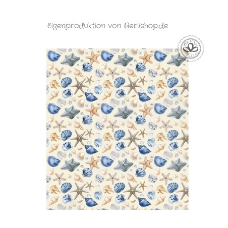Muscheln & Seesterne Stoff – Maritimes Sommerdesign