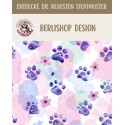 Baumwolle Canvas StoffHunde Tatzen Splash Lila Rosa 153 g/m² Meterware 160 cm Eigenproduktion