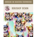 Baumwolle Canvas Stoff Chihuahua bunt Splash Aquarell 153 g/m² Meterware 160 cm Eigenproduktion