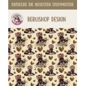 French Terry Sommersweat  Hunde Stoff – Yorkshire Terrier mit Schleife Leoprint  Herzen Beige/Braun –240 g/m² –145cm Meterware