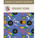 1m Coupon  Baumwolle Canvas Gamer Level Up Blau Stoff 153 g/m² Meterware 160 cm Eigenproduktion Kinder