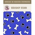 1m Coupon  Baumwolle Canvas Hund Pfoten Knochen Blau Stoff 153 g/m² Meterware 160 cm Eigenproduktion Kinder